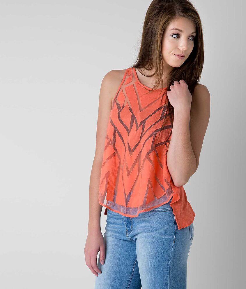 Free People Pieced Ginger Shirt Women's Shirts/Blouses in Coral Buckle