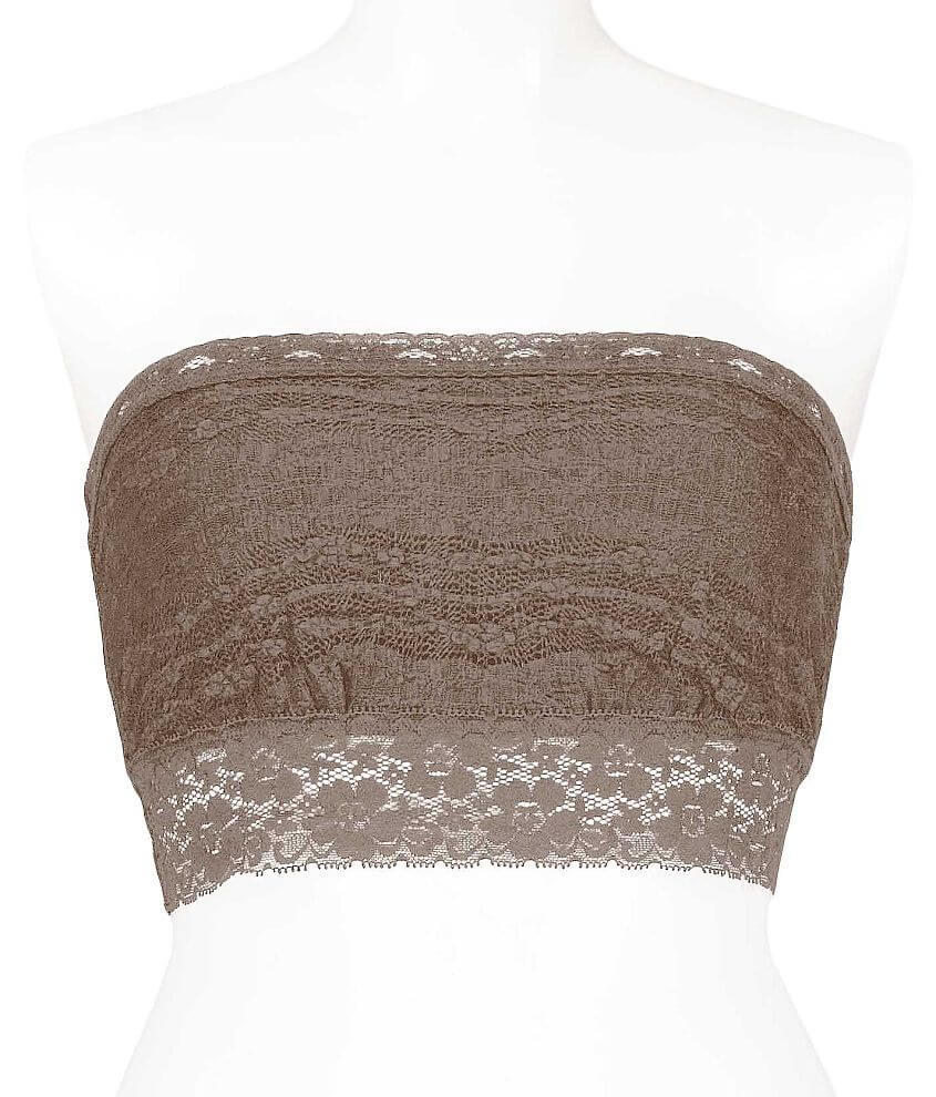 Free People Lace Bandeau Tube Top - Women's Bandeaus/Bralettes in Taupe