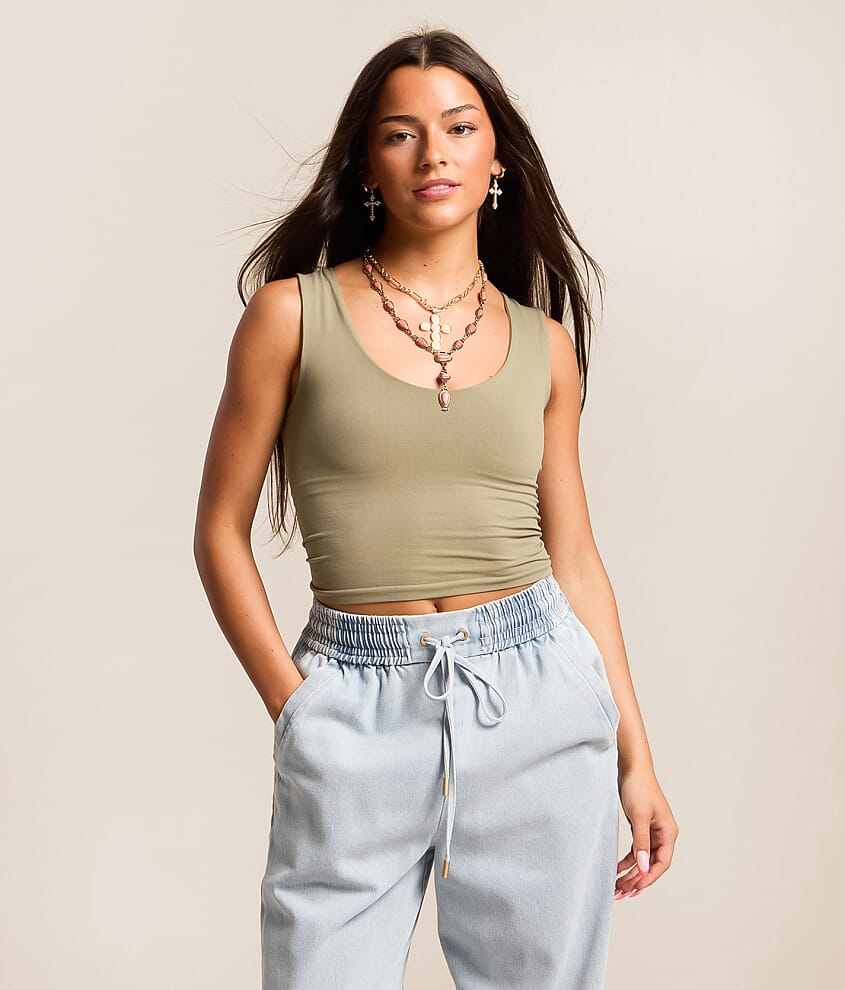 Free People Clean Lines Cropped Muscle Cami Tank Top - Women's
