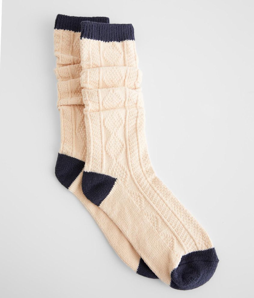 Free People Drew Cable Slouchy Socks front view