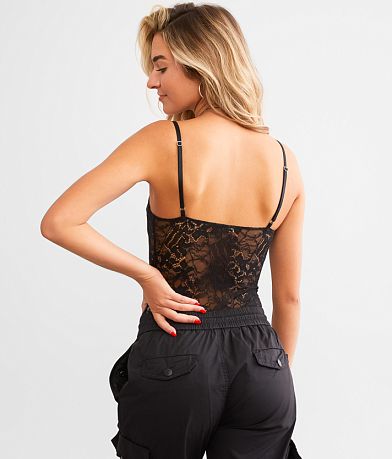 Free People Night Rhythm Lace Bodysuit BACK
