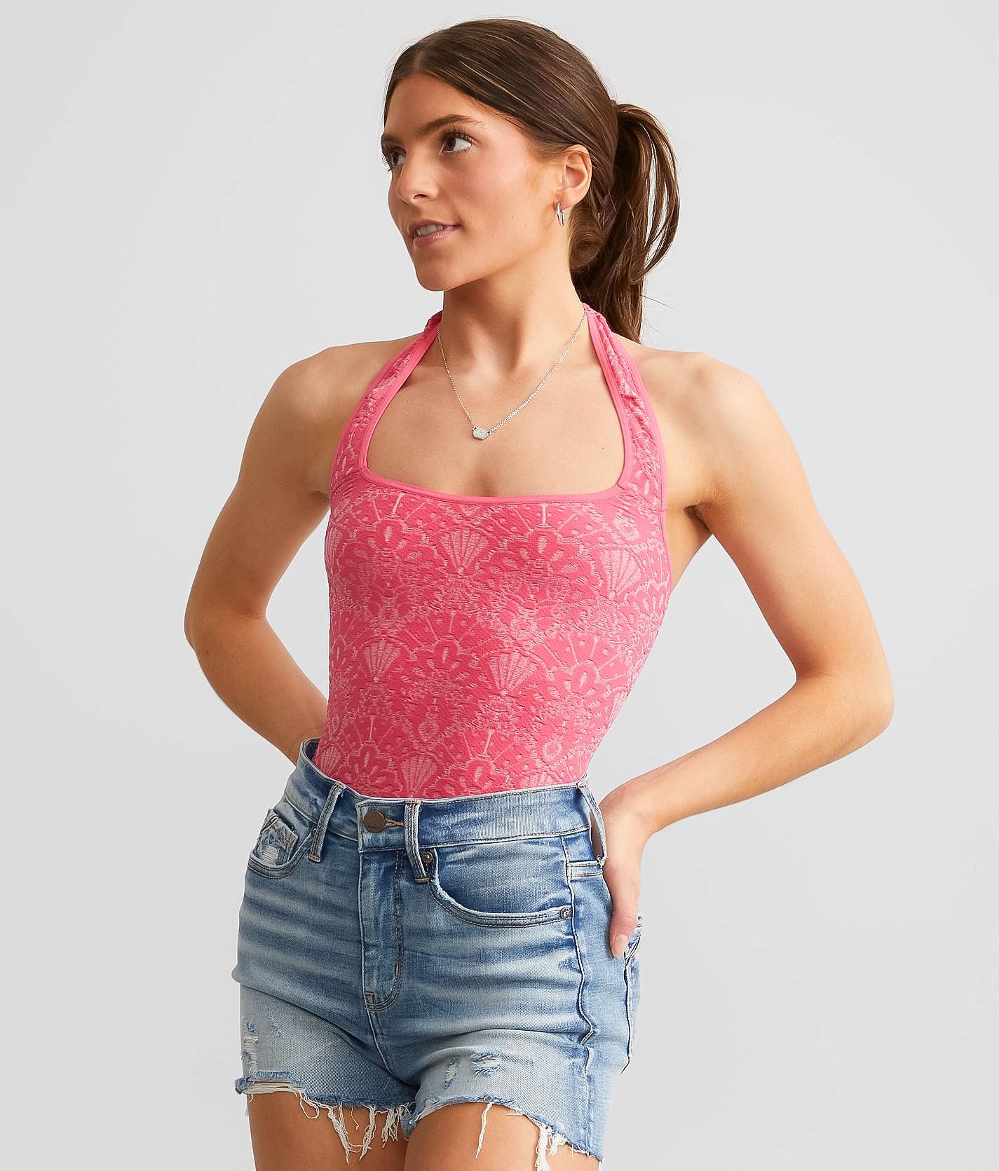 Intimately By Free People Meg Seamless Bodysuit in Pink