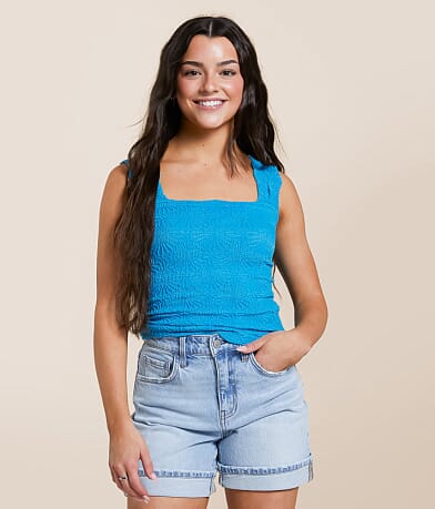 Free People Love Letter Cropped Cami Tank Top front view