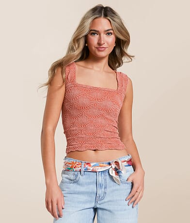 Free People Love Letter Cropped Cami Tank Top front view