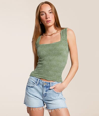 Free People Love Letter Cropped Cami Tank Top front view