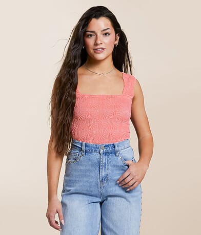 Free People Love Letter Cropped Cami Tank Top front view
