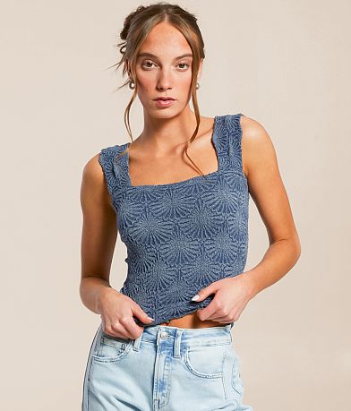 Free People Love Letter Cropped Cami Tank Top front view