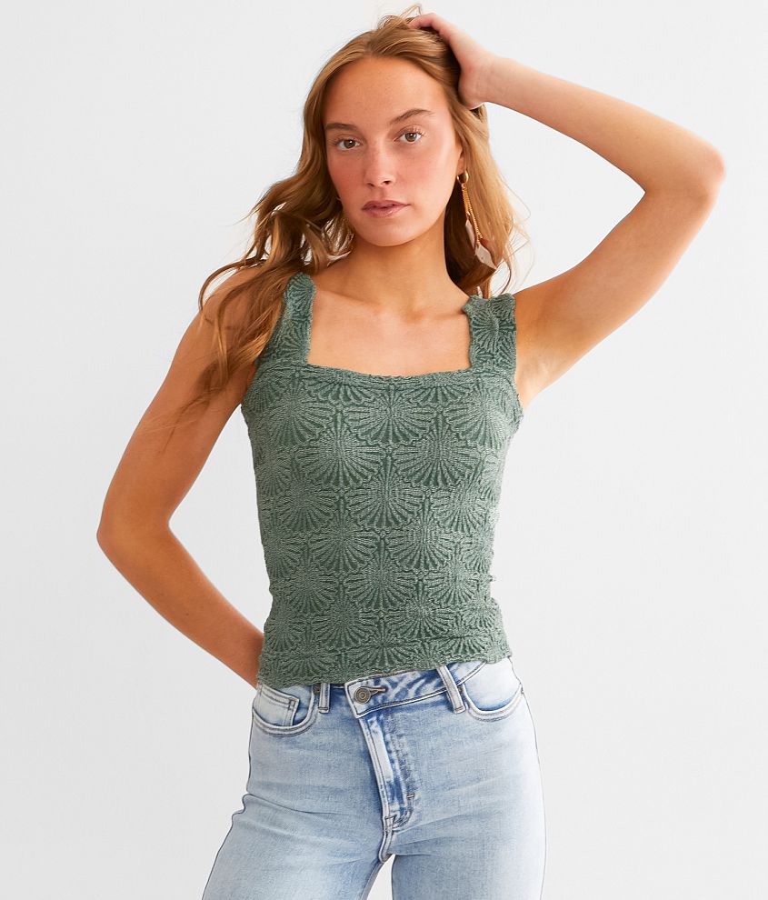 Free People Love Letter Cropped Cami Tank Top front view
