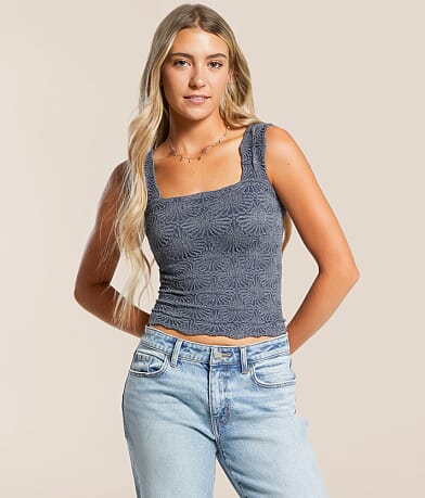 Free People Love Letter Cropped Cami Tank Top front view