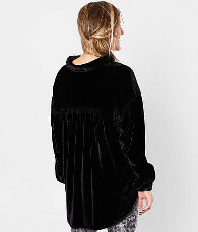 Free People La Luna Crushed Velvet Blouse back view