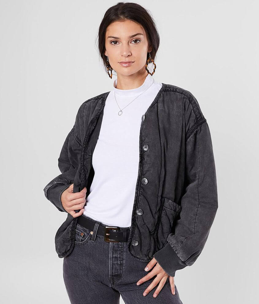 Free People Mixed Signals Washed Jacket