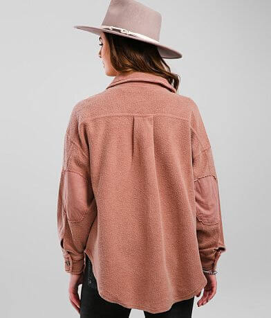 Free People Ruby Reverse Fleece Shacket BACK