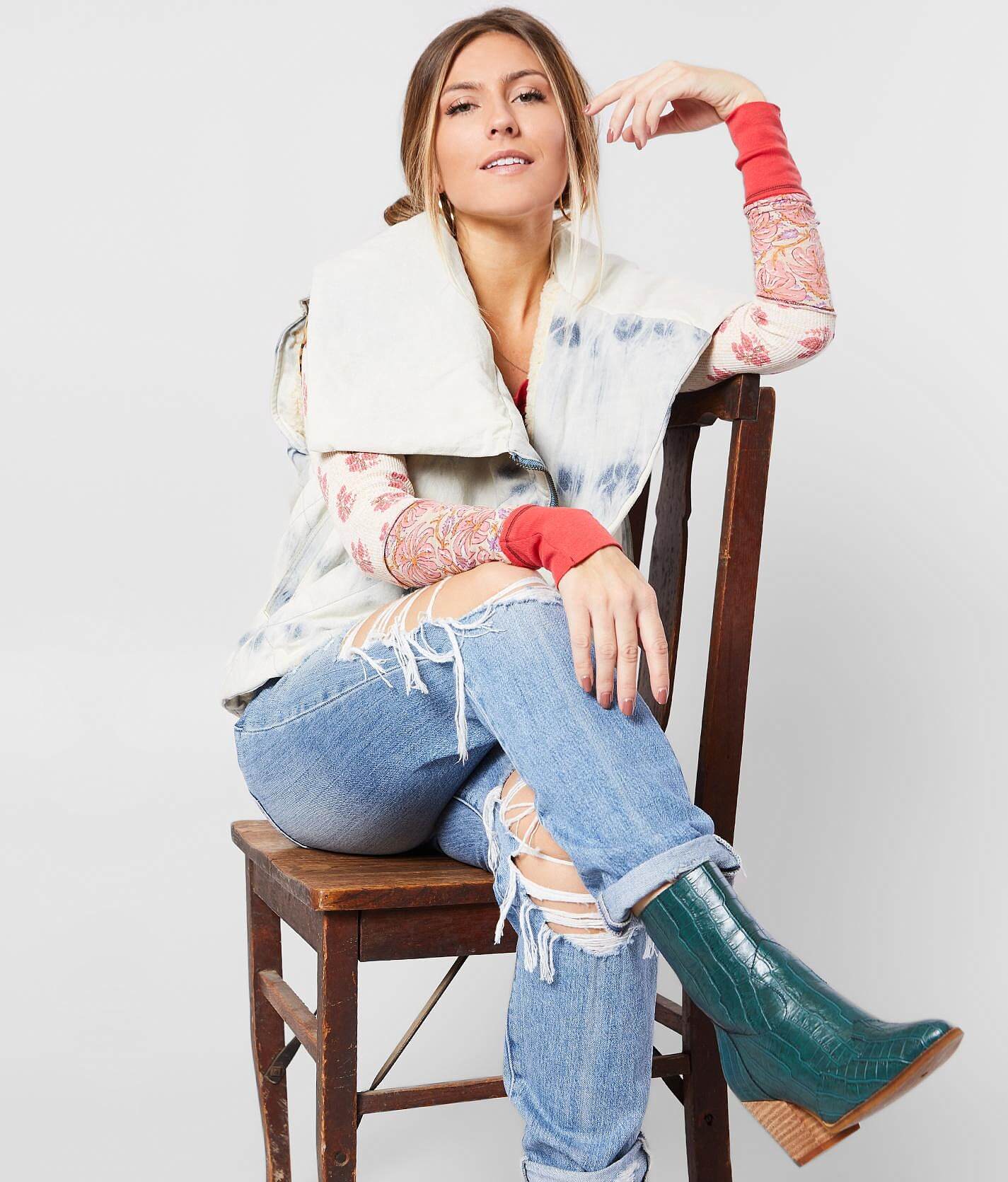 free people denim vest