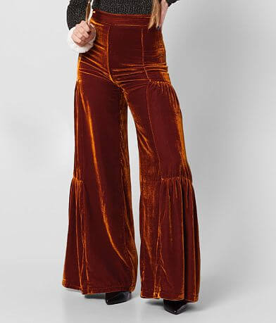 Free People Say La Vie Wide Leg Velvet Pant FULL_LEFT_SIDE
