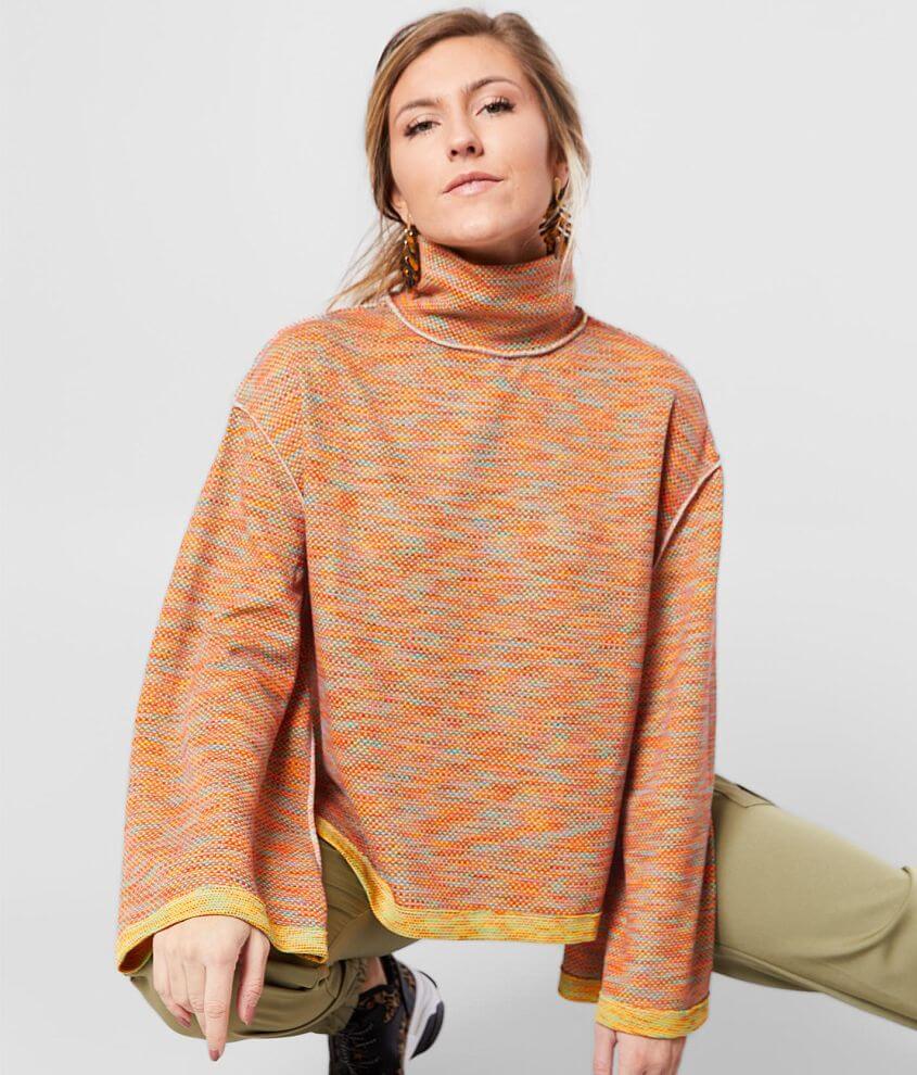 Free People Sunny Days Turtleneck Top - Women's Shirts/Blouses in Orange  Multi Combo