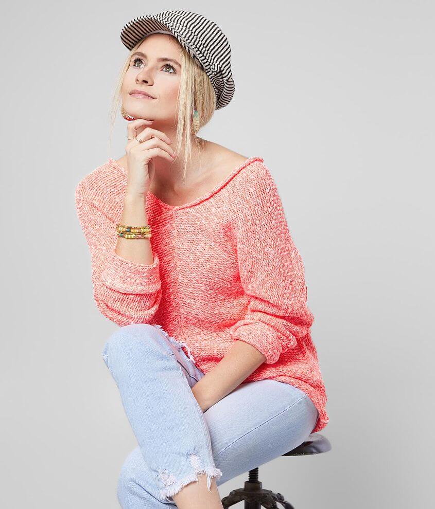 Free People Bright Lights Sweater - Women's Sweaters in Neon Flamingo