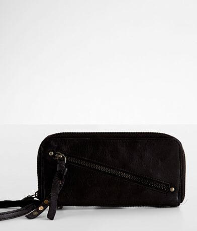 Free People Distressed Leather Wallet front view