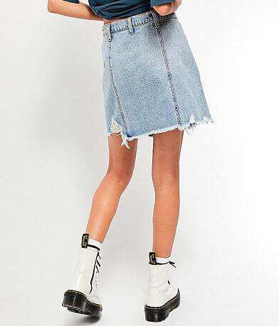 Free People Parker Denim Wrap Skirt BACK