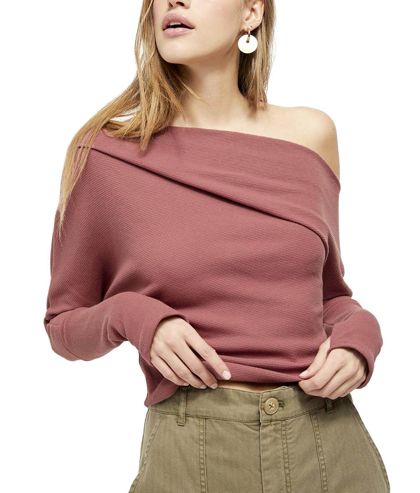 off the shoulder thermal top