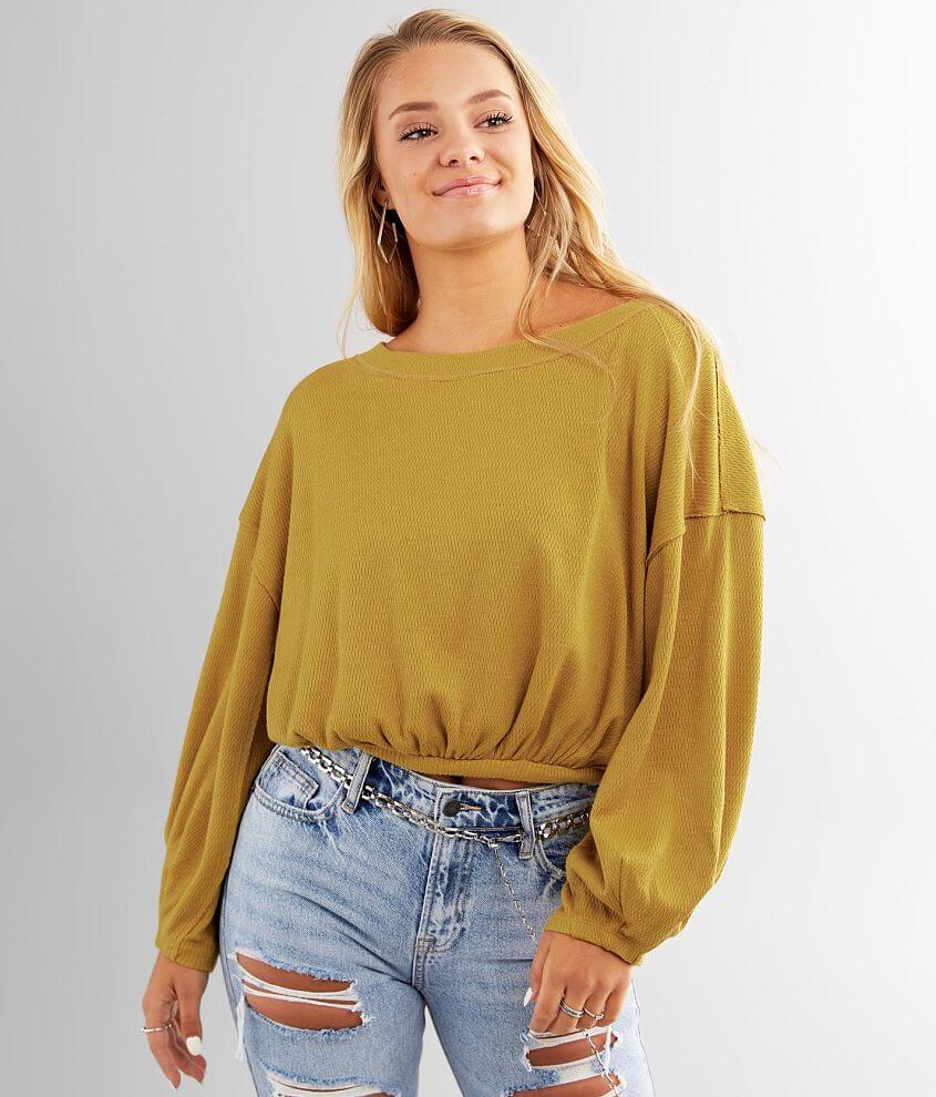 Free People Cuddle Bubble Cropped Pullover front view
