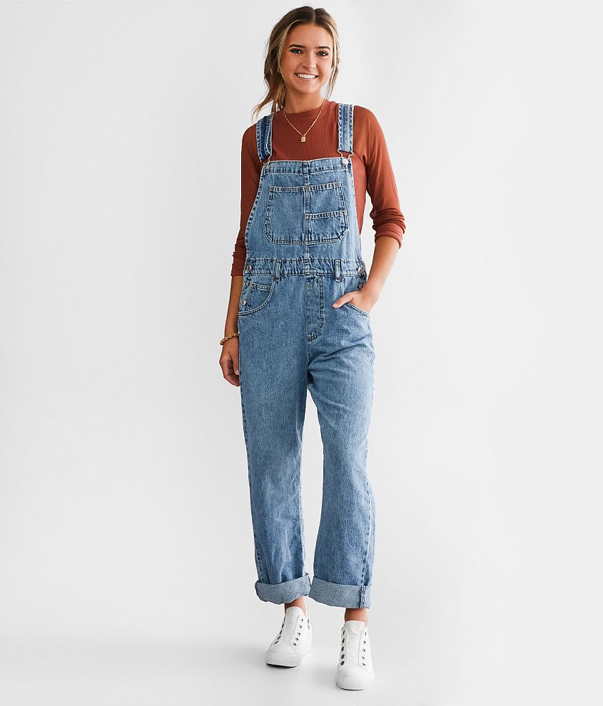 Free People Ziggy Denim Overalls Powder Blue - Starlet