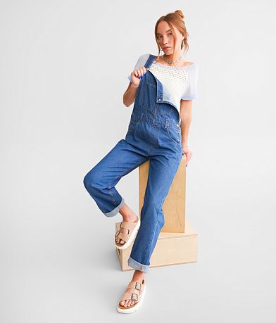 Free People Ziggy Denim Cuffed Overalls front view