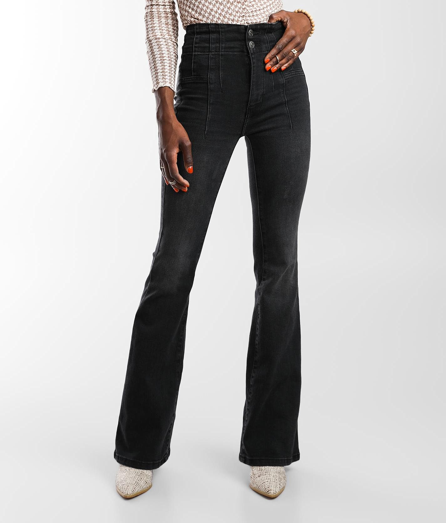 Free People Jayde Flare Jeans in Steel Blue