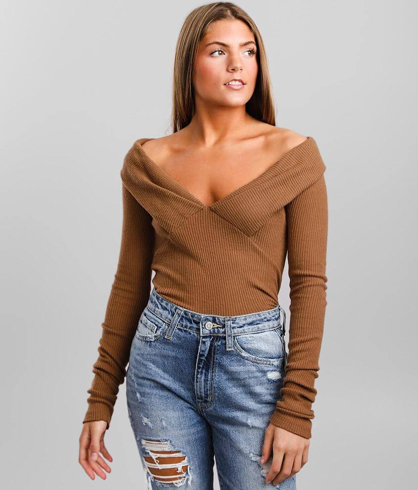 Free People Hot Stuff Off The Shoulder Top front view