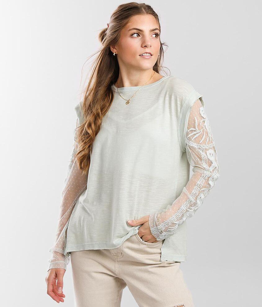 Free People Billie Jean Twofer Top - Women's Shirts/Blouses in Astral