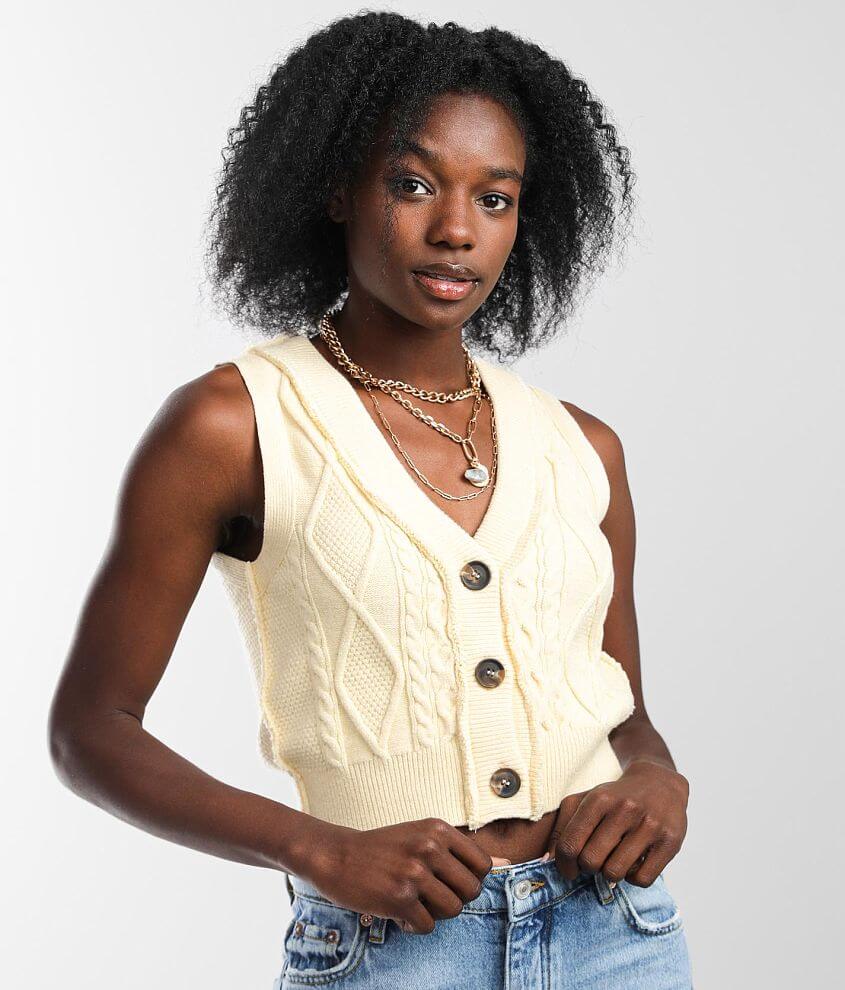 Cropped sweater vest clearance womens