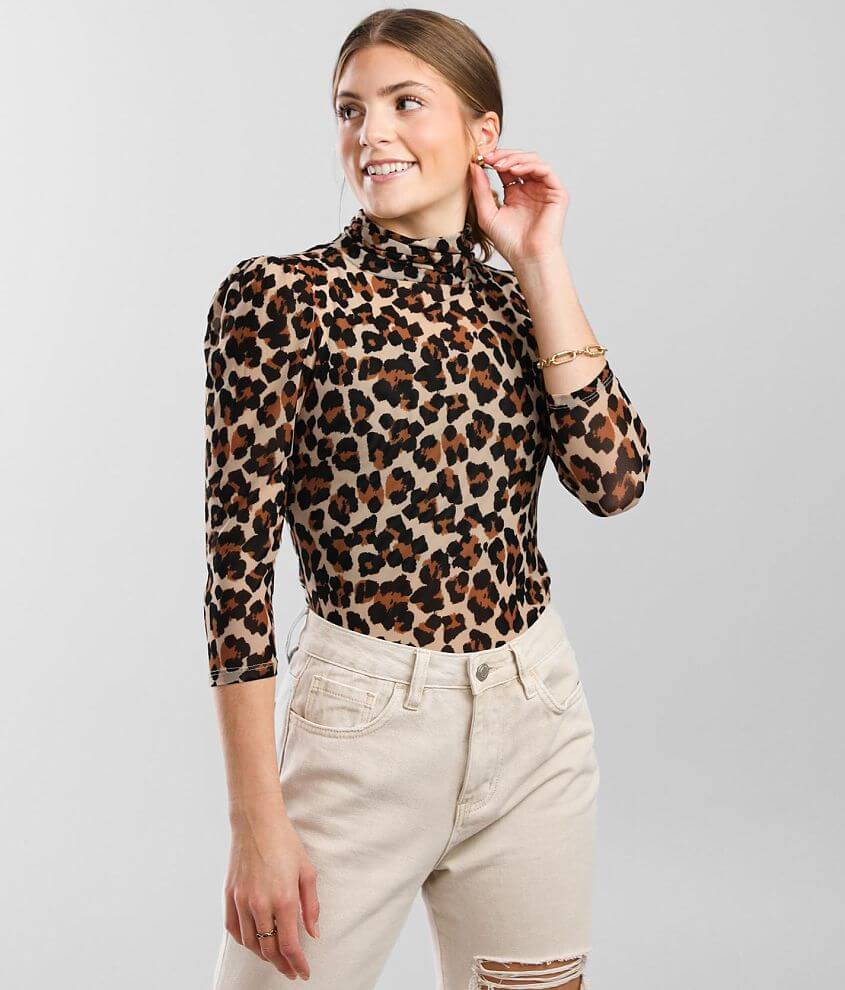 Print turtleneck outlet top