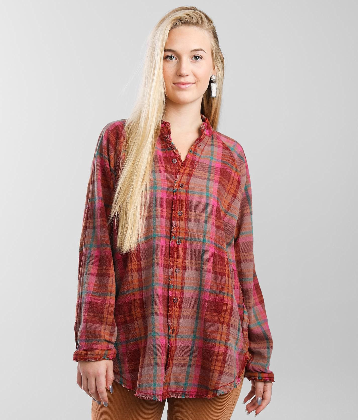 Free People Summer Daydream Plaid Tunic Shirt - Women's Shirts