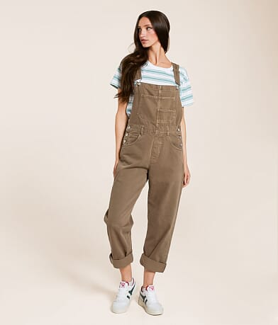 Free People Ziggy Denim Cuffed Overalls front view