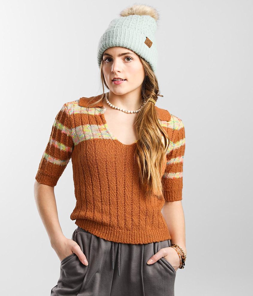 Free People Now & Then Cropped Sweater front view