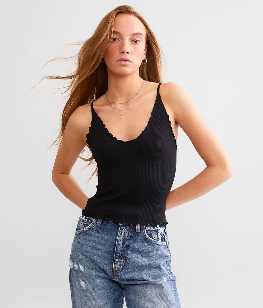 Free People Easy To Love Seamless Tank Top - Women's Tank Tops in Black