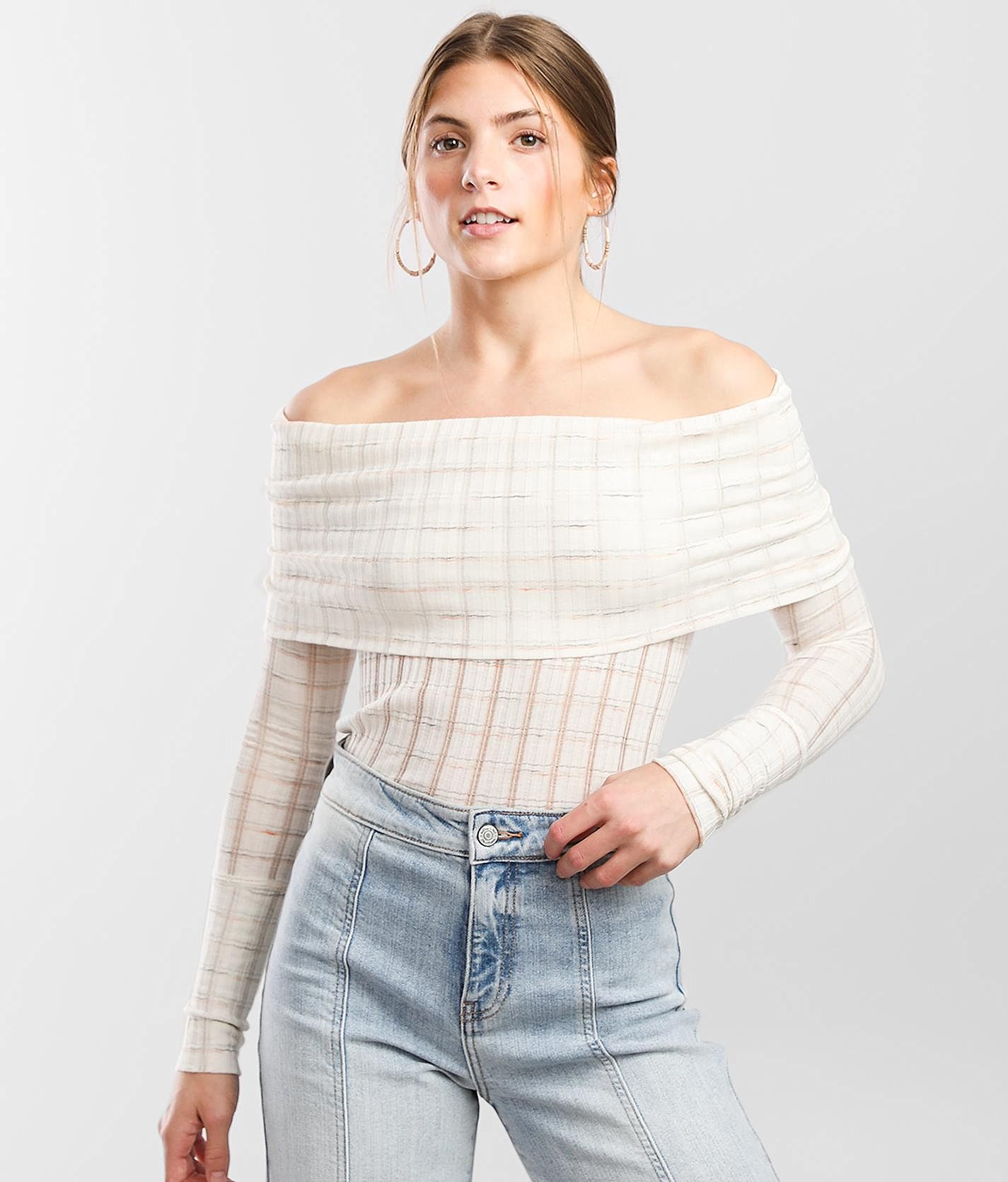 Free People Snowbunny Girlfriend Ribbed Top Women s Shirts