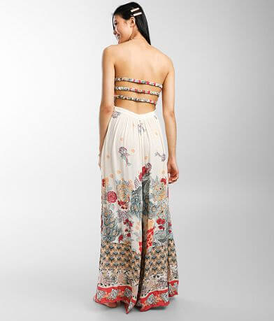 Free People Bali Birds Of Paradise Jumpsuit back view