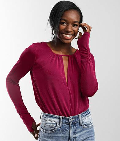 Free People Kaya Keyhole Bodysuit front view