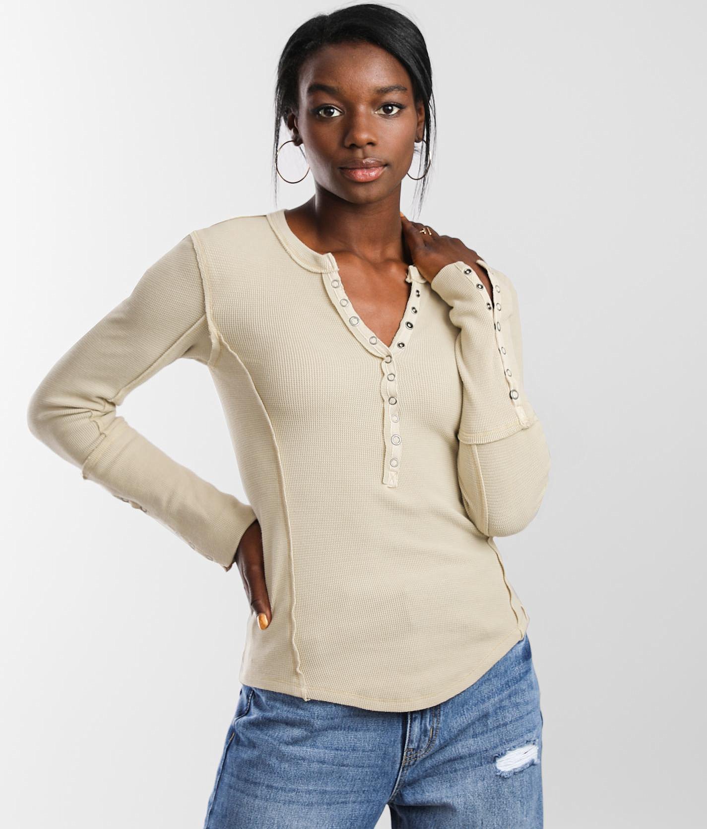 ladies thermal henley tops Hot Sale - OFF 57%