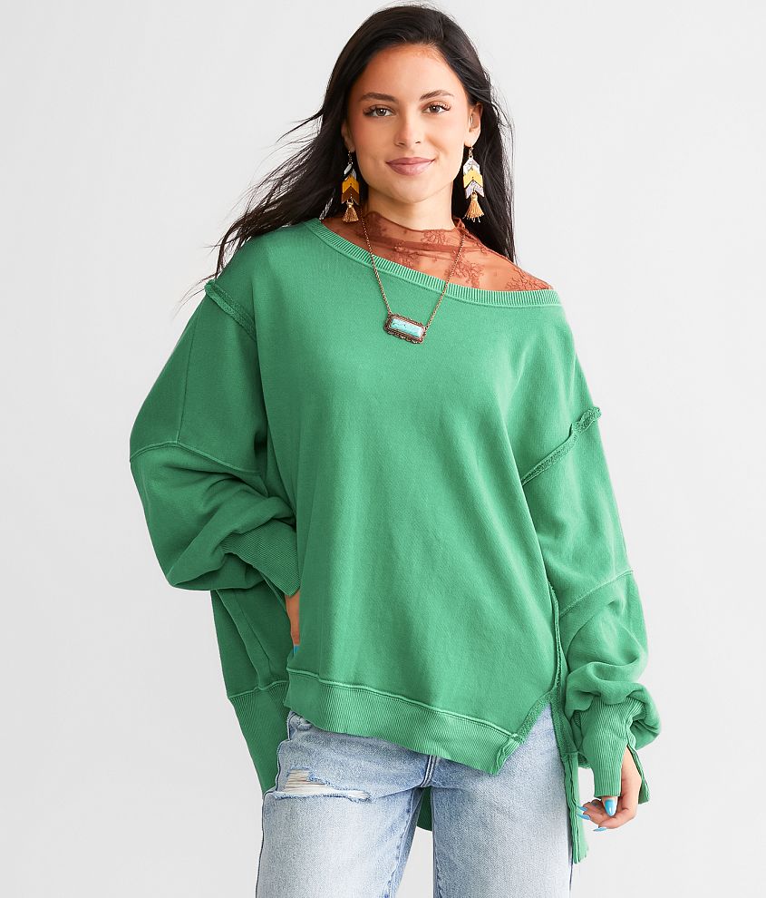 Free people green on sale sweater