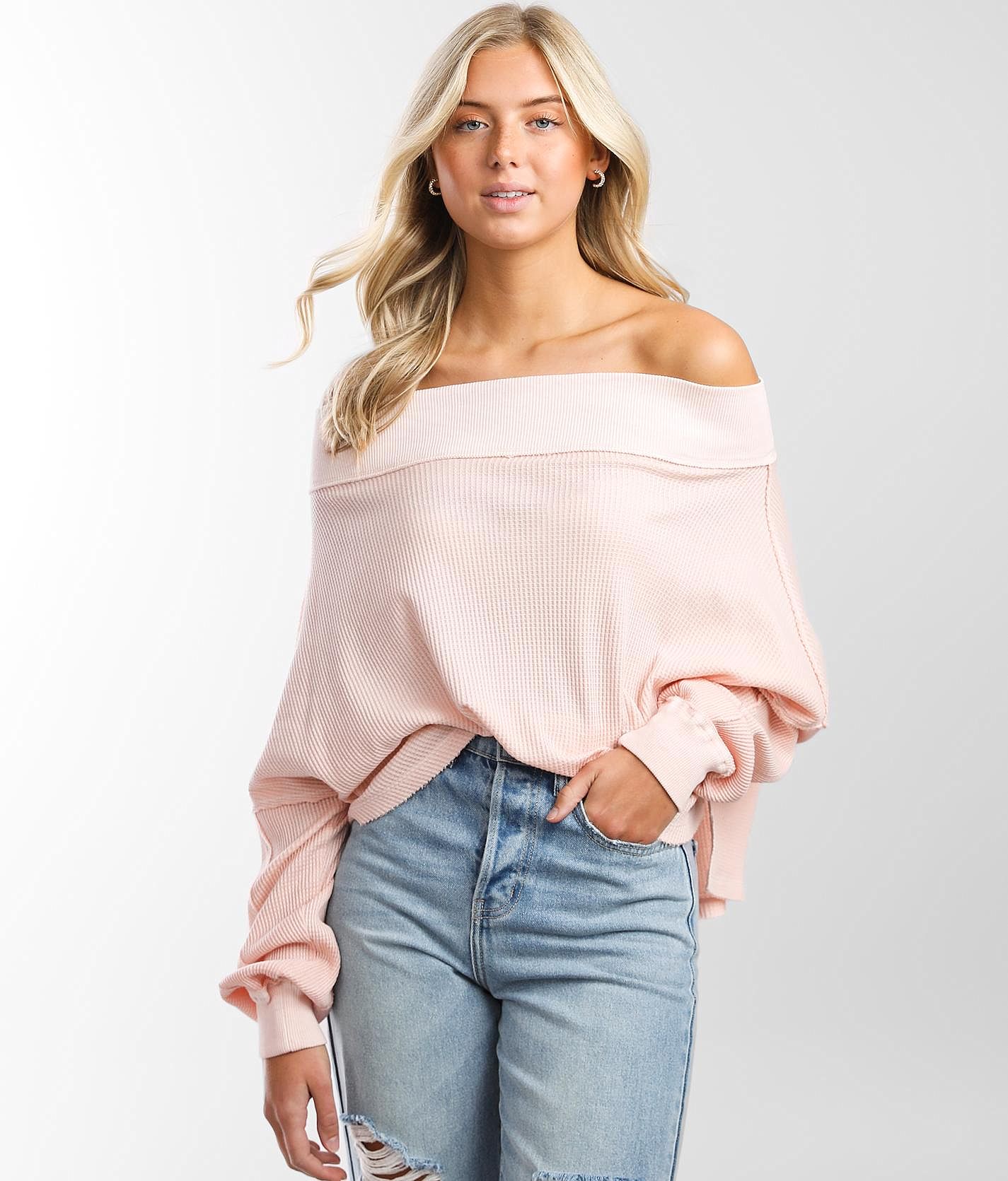 Free People Close To You Waffle Knit Top - Women's Shirts/Blouses