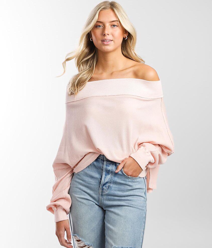 Free People Close To You Waffle Knit Top Women's Shirts/Blouses in