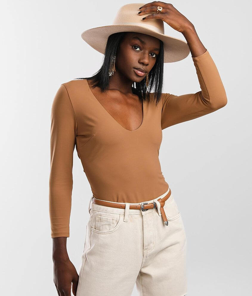 Free People Close Call Duo Bodysuit - Women's Bodysuits in Cafe Au Lait