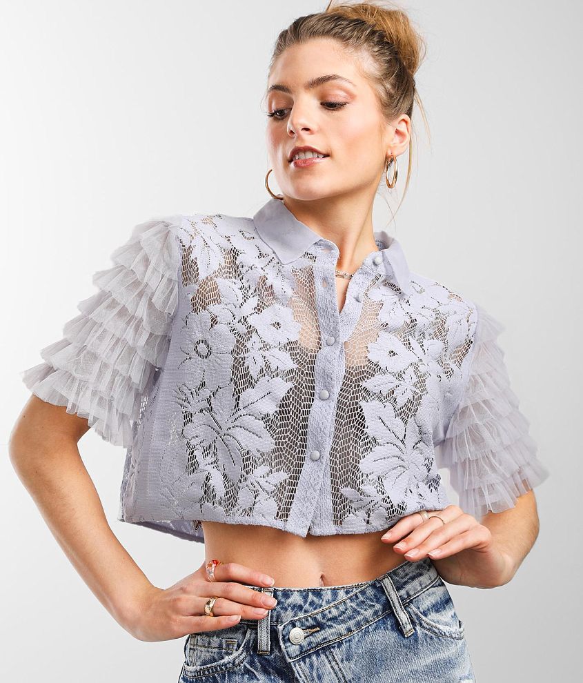 Free People Madonna Cropped Blouse front view