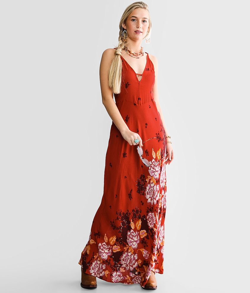 Free People Get To You Maxi Dress - Women's Dresses in Scarlet Combo ...