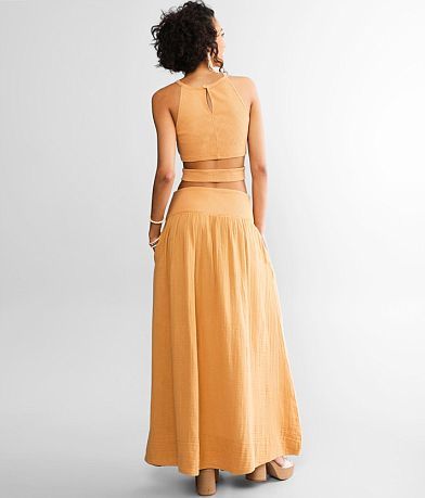 Free People Ribbed 2 Piece Skirt &amp; Tank Set BACK