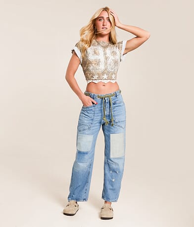 Free People Moxie Low Slung Pull On Jean front view