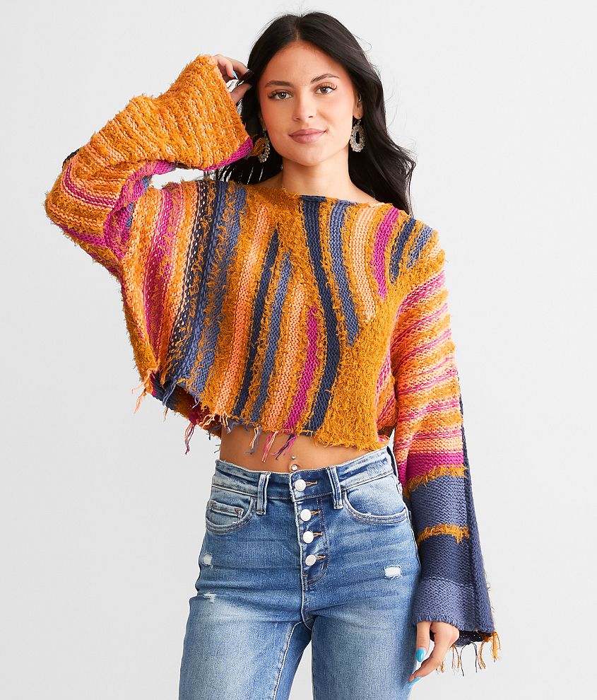 Free People Baja Cropped Sweater - Women's Sweaters in Tropical Nights ...