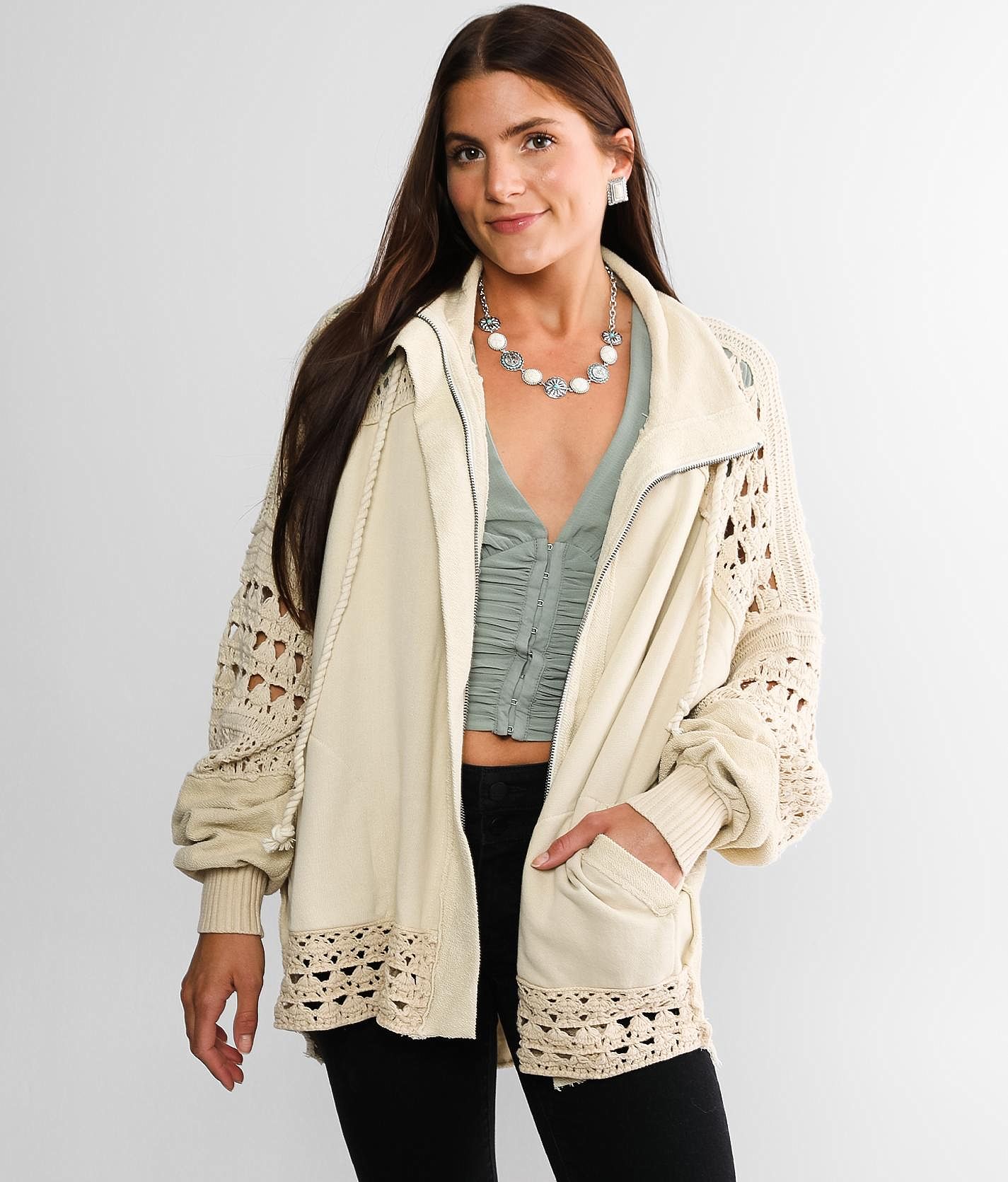 Free people shop white cardigan