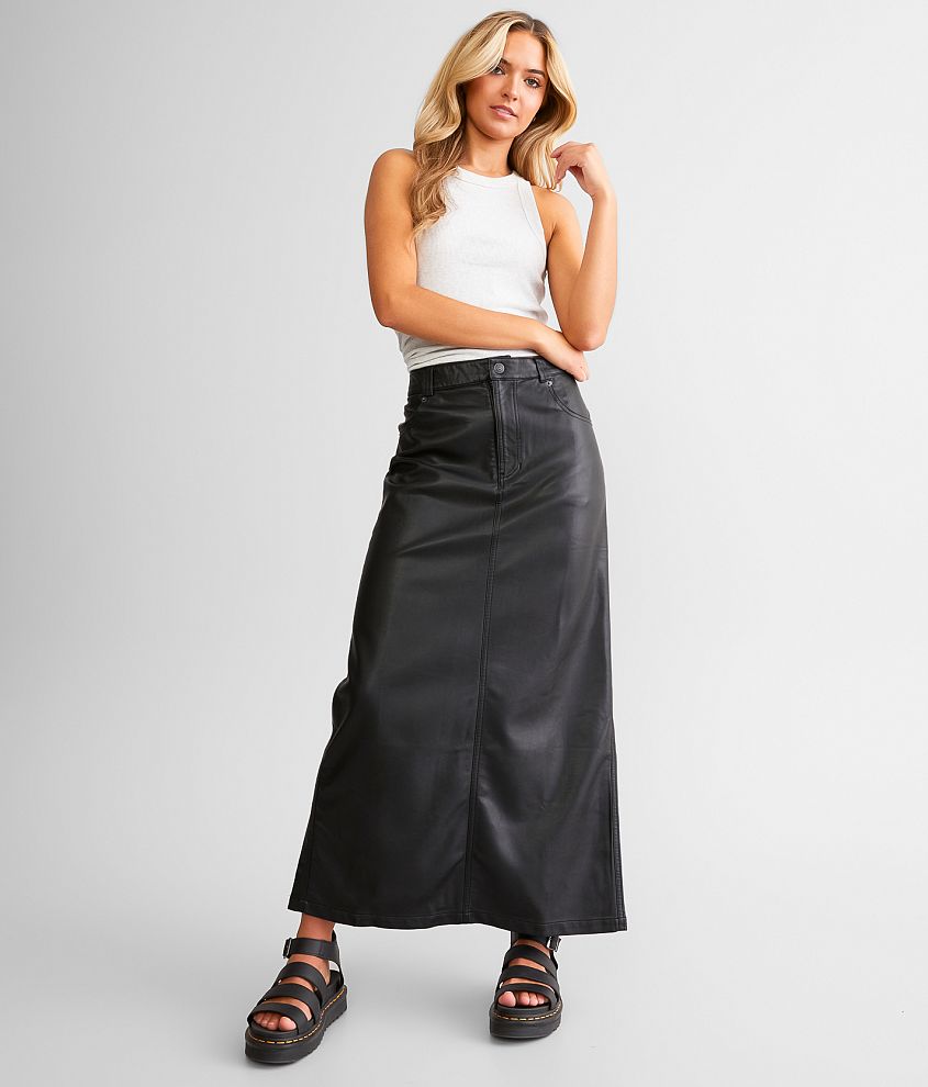 Free People City Slicker Maxi Skirt front view